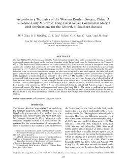 Accretionary Tectonics of the Western Kunlun Orogen, China: A