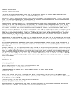 Quotations from Mao Tse-tung FOREWORD TO