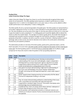 Grading Policy Leiden University College The Hague Leiden