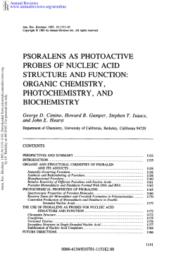Psoralens as Photoactive Probes of Nucleic Acid Structure and