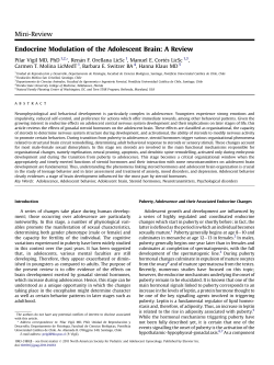 Endocrine Modulation of the Adolescent Brain: A