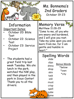 Ms. Bonnema`s 2nd Graders Information Spelling Words Memory