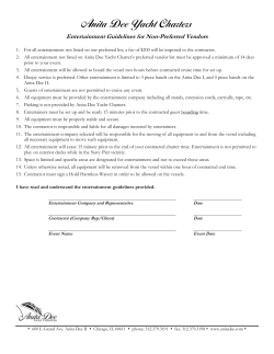 Anita Dee Yacht Charters Entertainment Guidelines for Non