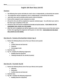 English 10A Short Story Unit #2