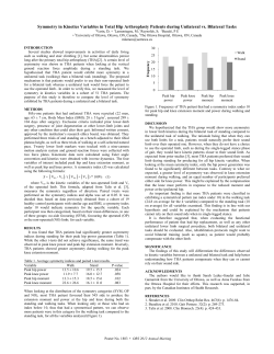 Symmetry in Kinetics Variables in Total Hip Arthroplasty Patients