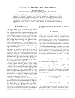 Modeling Brownian Motion with Elastic Collisions