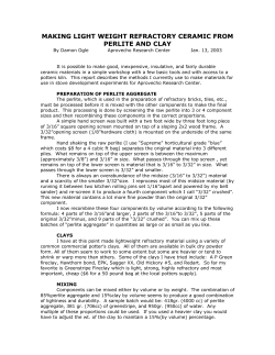 making light weight refractory ceramic from perlite