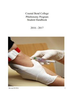 Coastal Bend College Phlebotomy Program Student Handbook