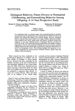 Delinquent Behavior, Future Divorce or Nonmarital