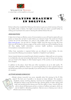 Health information for Bolivia