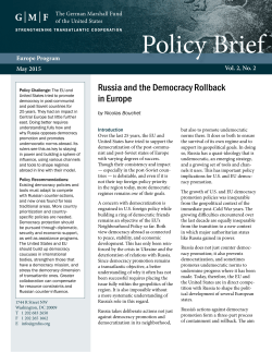 Russia and the Democracy Rollback in Europe