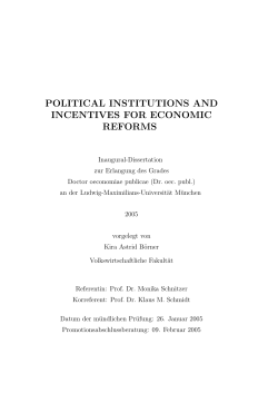 Political Institutions and Incentives for Economic Reforms