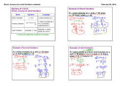 Direct, Inverse and Joint Variation.notebook