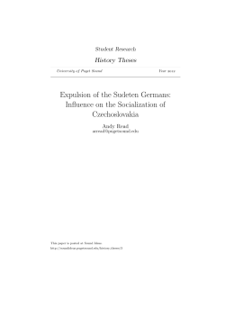 Expulsion of the Sudeten Germans: Influence on the