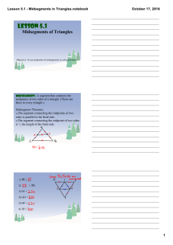 Lesson 5.1 - Midsegments in Triangles.notebook