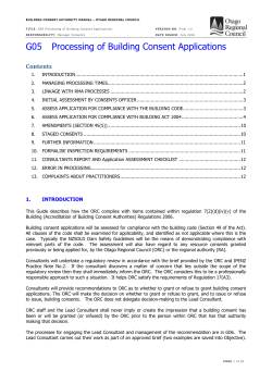 G05 Processing of Building Consent Applications