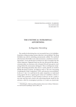 THE UNETHICAL SUBLIMINAL   ADVERTISING by Bogusław