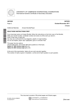 November 2011 (v3) QP - Paper 2 CIE History IGCSE