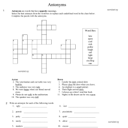 Antonyms - eworksheet.org