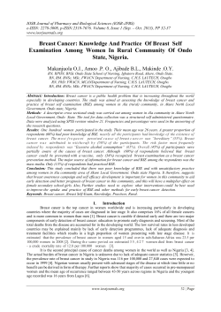 breast cancer: knowledge and practice of breast self examination