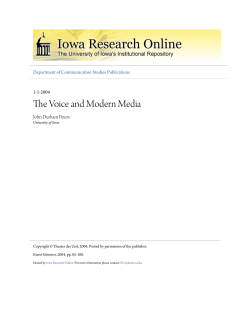 The Voice and Modern Media - Iowa Research Online
