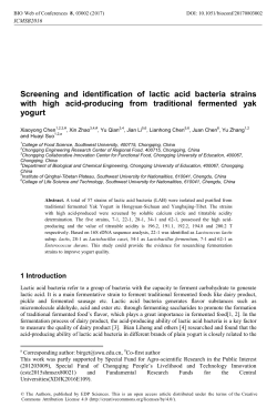 Screening and identification of lactic acid bacteria strains with high