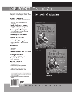 The Tools of Scientists