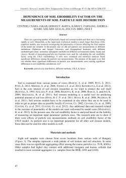 dependence of soil erodibility factor on the measurements of soil