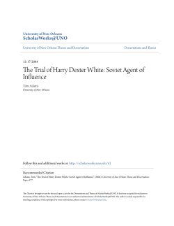 The Trial of Harry Dexter White: Soviet Agent of Influence