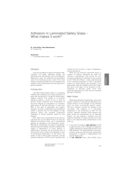 Adhesion in Laminated Safety Glass &ndash; What makes it