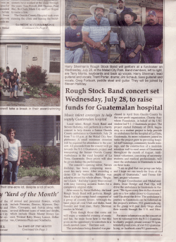 Rough Stock Band concert set Wednesday, I,rly 28