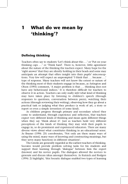 1 What do we mean by `thinking`?