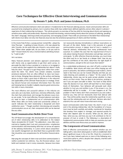 Core Techniques for Effective Client Interviewing and Communication