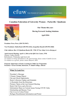 April 2016 Newsletter - (CFUW) Parksville