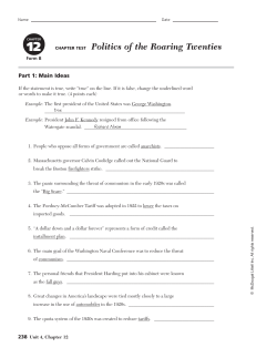 Politics of the Roaring Twenties