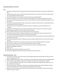 Study Guide Questions for the Play Act I 1. Describe the setting of