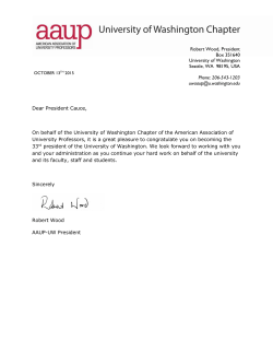 Robert Wood, President Box 351640 University of Washington