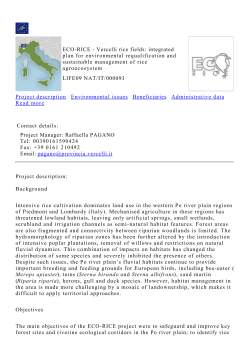 ECO-RICE - Vercelli rice fields: integrated plan for environmental