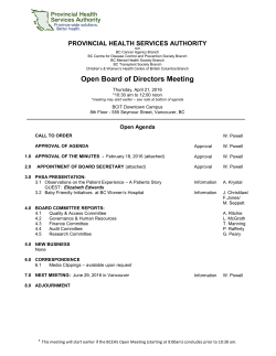 April 21 2016 PHSA board meeting agenda