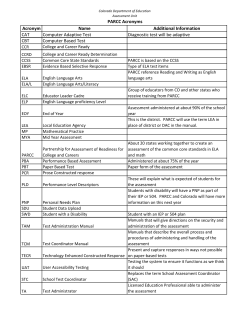 PARCC Acronyms