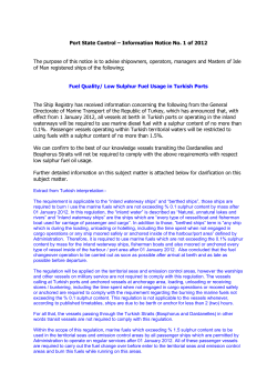 2012 Fuel Quality / Low Sulphur Fuel Usage in Turkish Ports