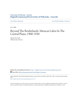 beyond the borderlands: mexican labor in the central plains, 1900