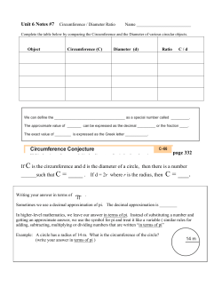 page 332 If Cis the circumference and d is the diameter of a circle