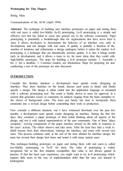 Prototyping for Tiny Fingers Rettig, Marc Communications of the