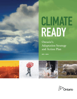 Climate Ready: Ontario`s Adaptation Strategy and Action Plan