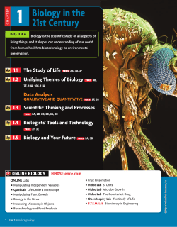 1: Biology in the 21st Century