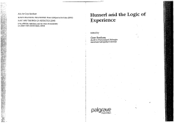 Husserl and the Logic of Experience