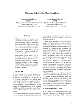 Clustering Adjectives for Class Acquisition