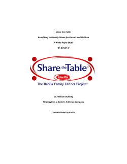 Benefits of the Family Dinner for Parents and