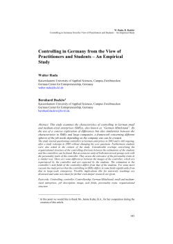 Controlling in Germany from the View of Practitioners and Students